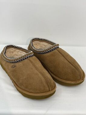 UGG TASMAN  Chestnut Suede Shearling Slip-On Clogs WOMENS SIZE 9
